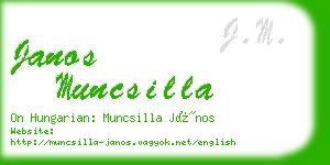 janos muncsilla business card